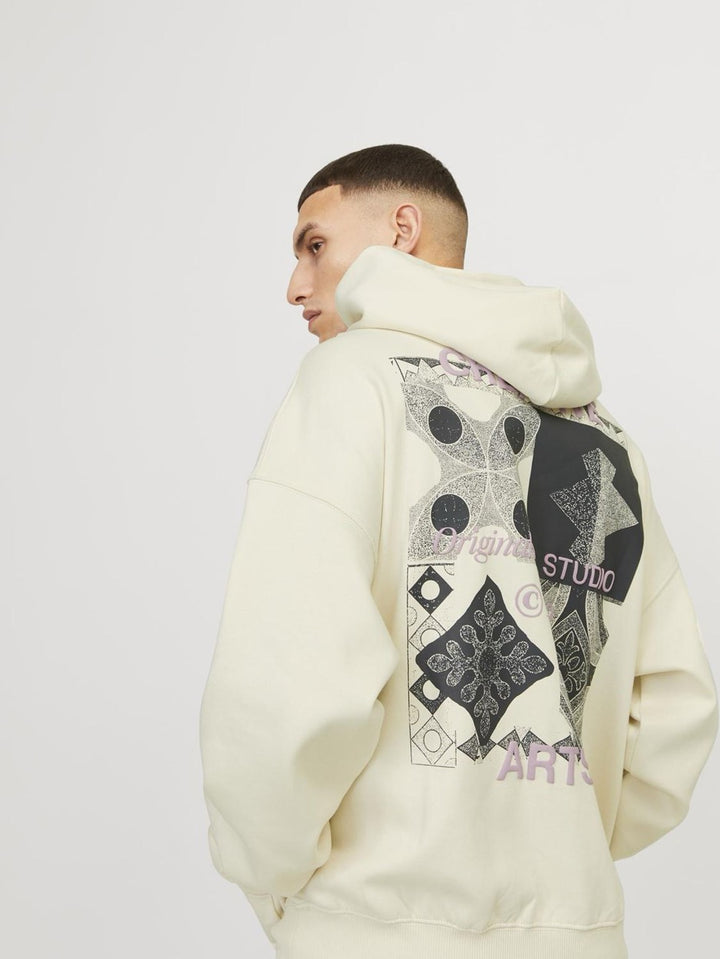 Jornoho Back Graphic Sweat Hood - Off-white