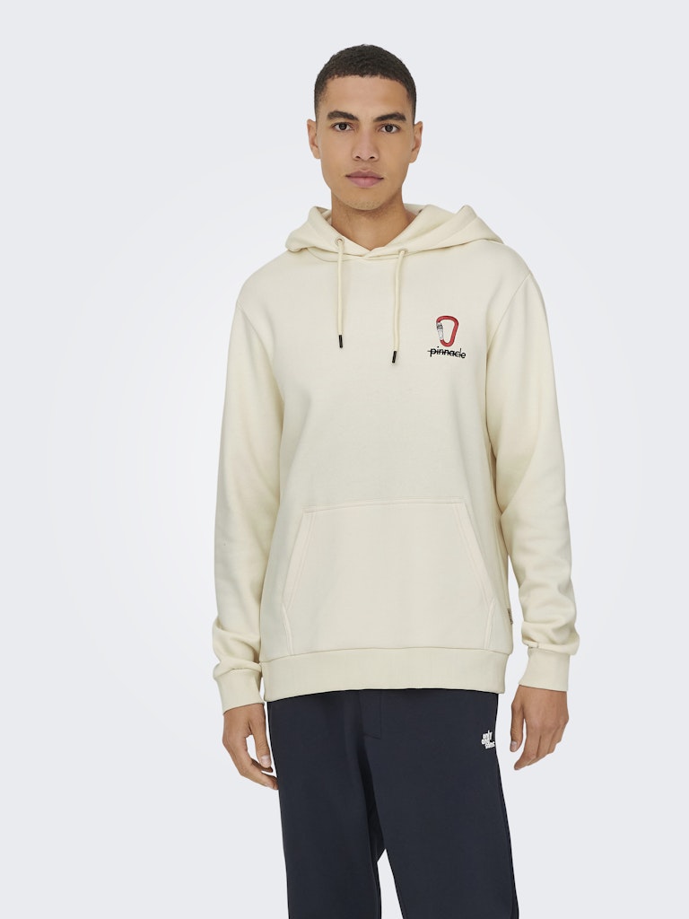 Onsceres Kenny Reg Ls Hoodie Sweat - Ecru