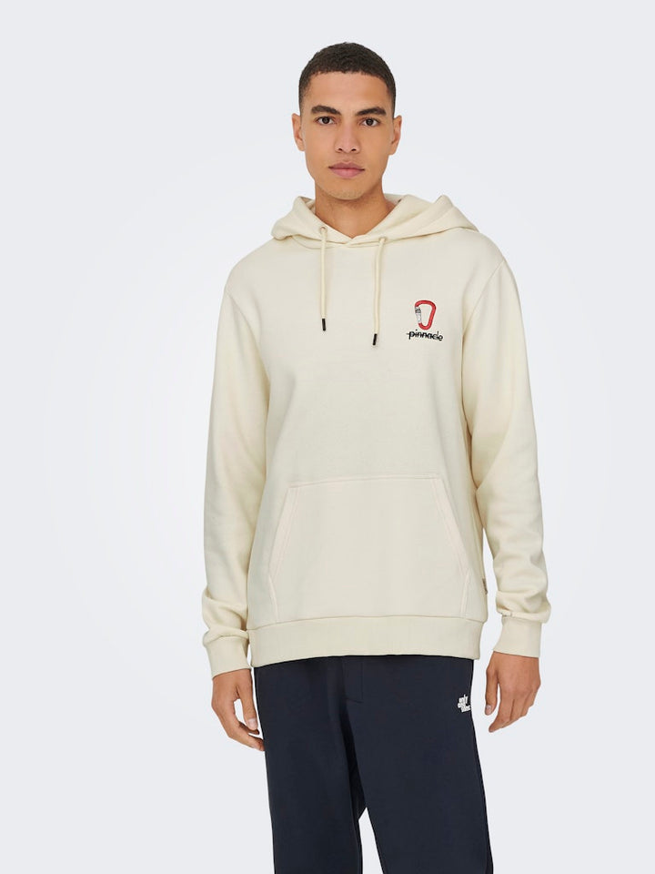 Onsceres Kenny Reg Ls Hoodie Sweat - Ecru