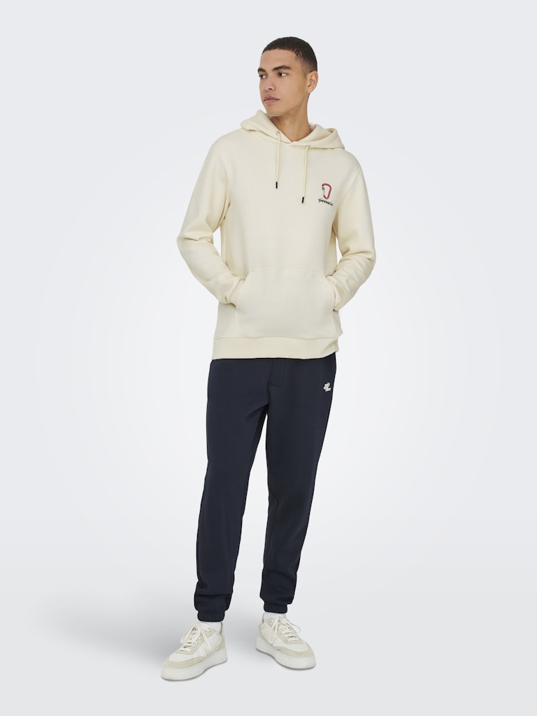 Onsceres Kenny Reg Ls Hoodie Sweat - Ecru