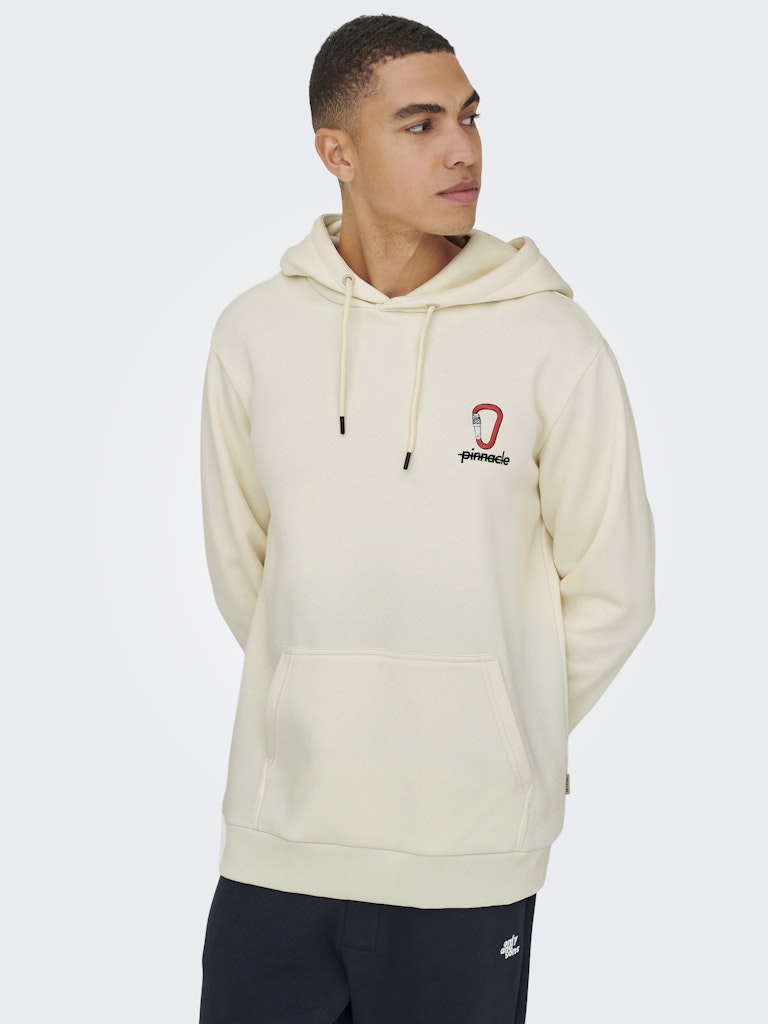 Onsceres Kenny Reg Ls Hoodie Sweat - Ecru