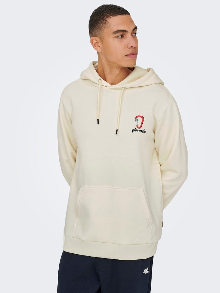 Onsceres Kenny Reg Ls Hoodie Sweat - Ecru