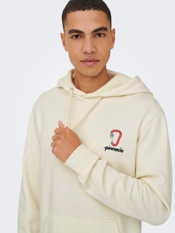 Onsceres Kenny Reg Ls Hoodie Sweat - Ecru