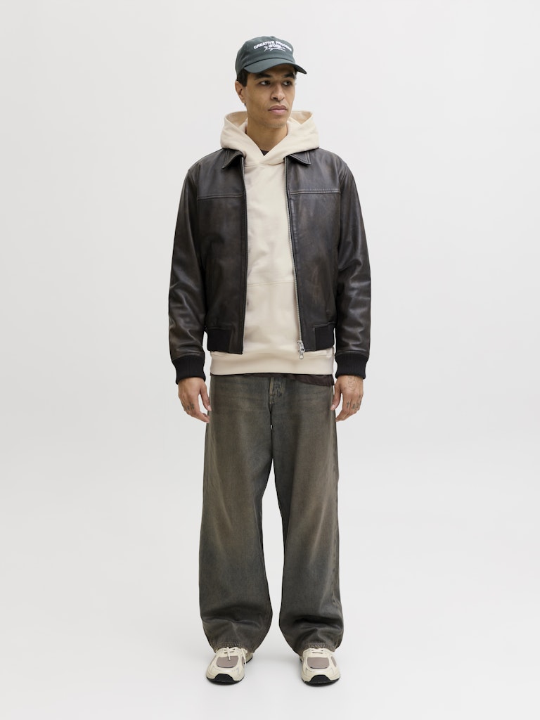 Jornorrebro Typo Back Sweat Hood Sn - Ecru