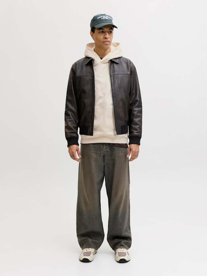 Jornorrebro Typo Back Sweat Hood Sn - Ecru