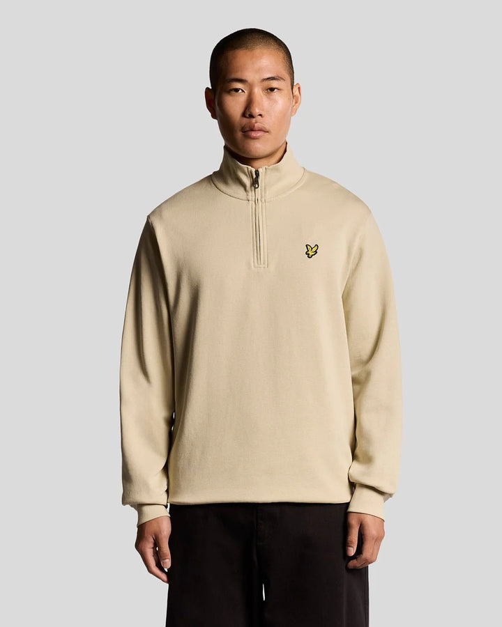 Loop Back Quarter Zip Sweat - Zand