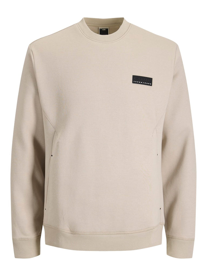 Jcofusion Sweat Badge Crew Neck - Zand