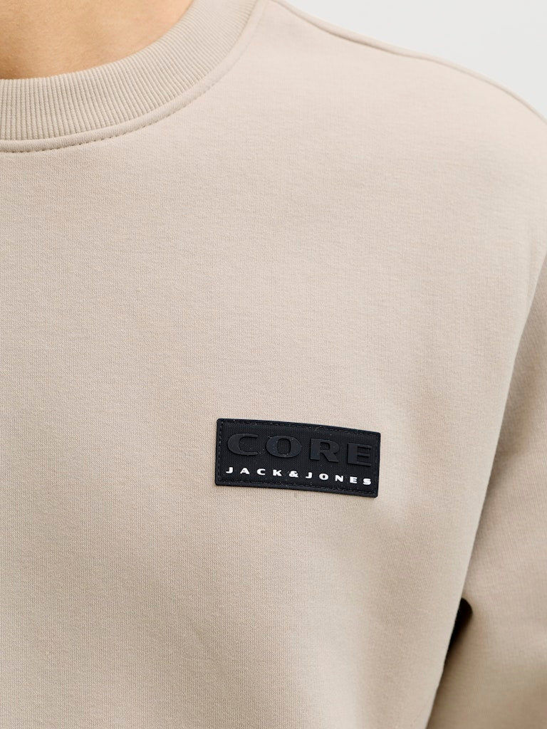 Jcofusion Sweat Badge Crew Neck - Zand