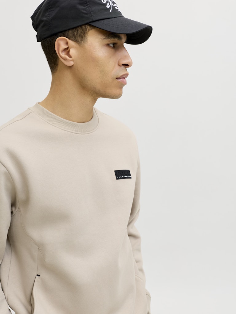 Jcofusion Sweat Badge Crew Neck - Zand