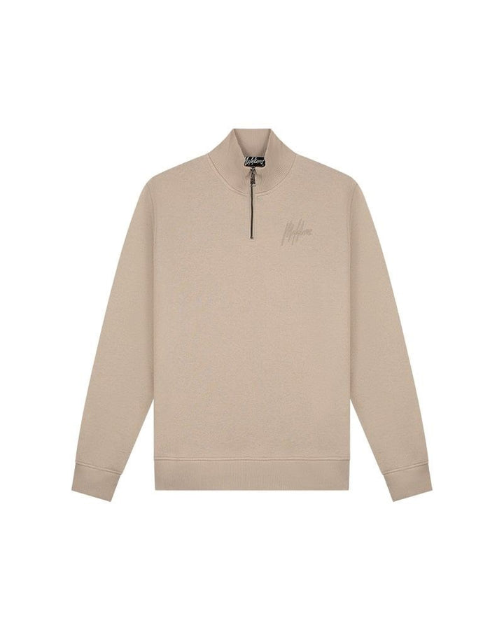 Cargo Quater Zip Sweater - Beige