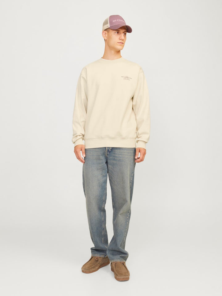 Jprblachad Branding Sweat Crew Neck - Beige