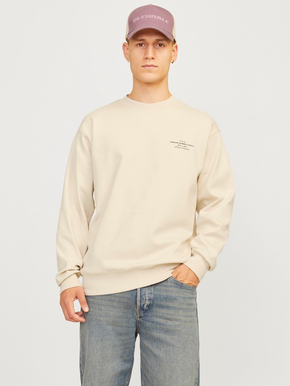 Jprblachad Branding Sweat Crew Neck - Beige