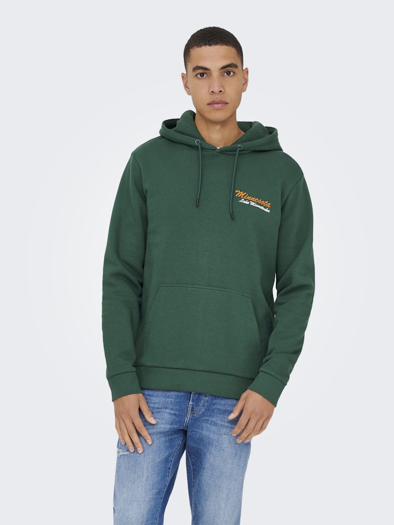 Onsceres Kenny Reg Ls Hoodie Sweat - Groen