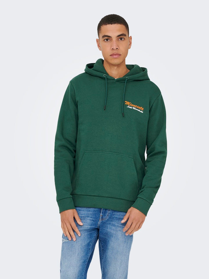Onsceres Kenny Reg Ls Hoodie Sweat - Groen
