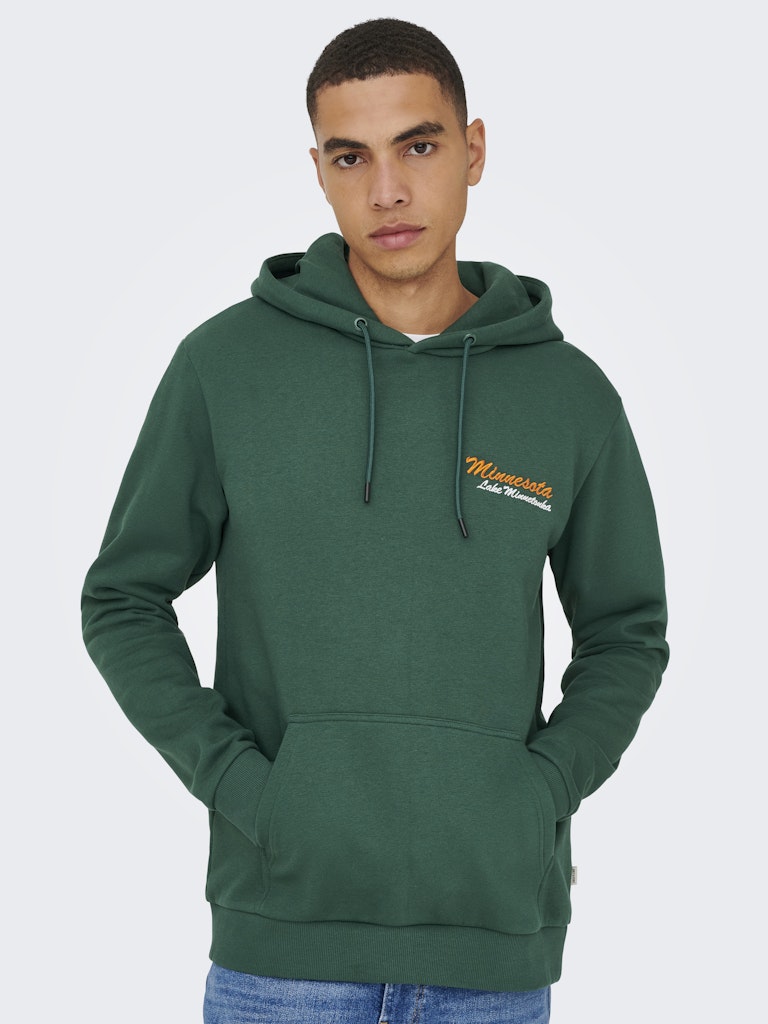 Onsceres Kenny Reg Ls Hoodie Sweat - Groen