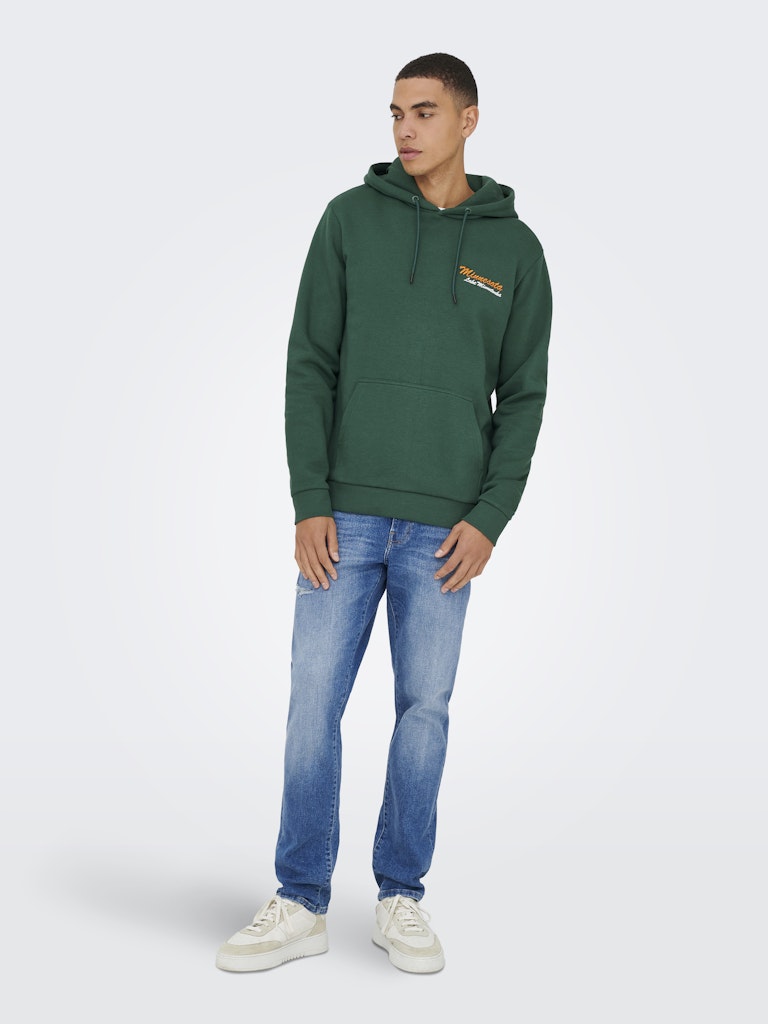 Onsceres Kenny Reg Ls Hoodie Sweat - Groen