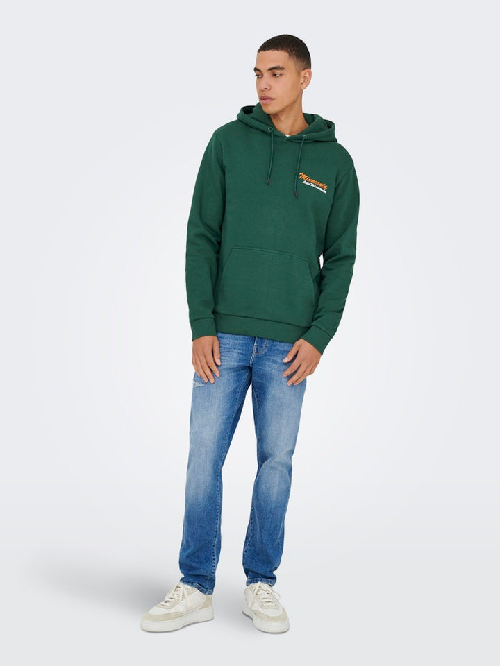 Onsceres Kenny Reg Ls Hoodie Sweat - Groen