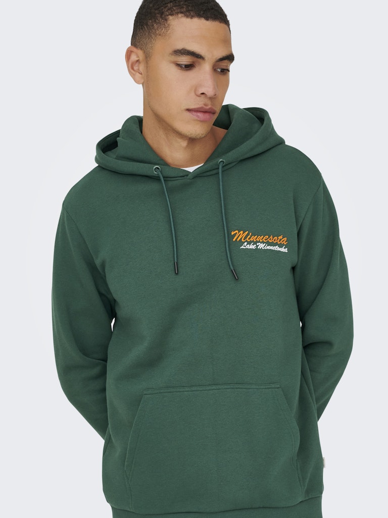 Onsceres Kenny Reg Ls Hoodie Sweat - Groen