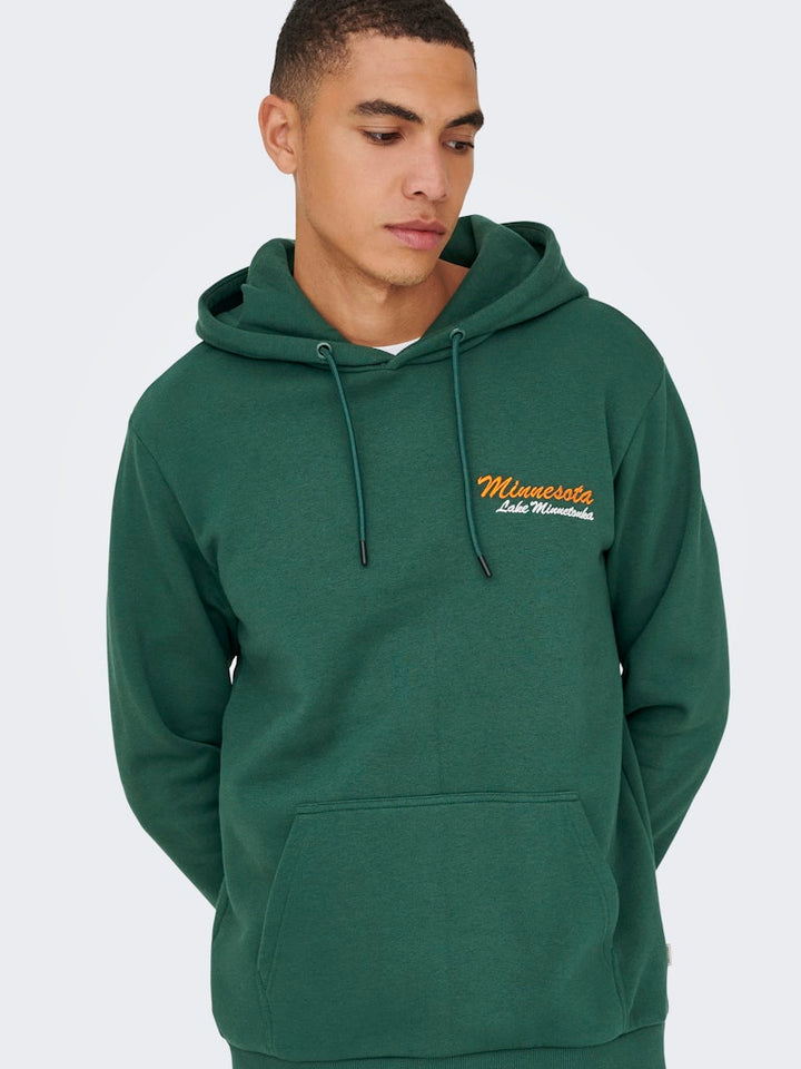 Onsceres Kenny Reg Ls Hoodie Sweat - Groen