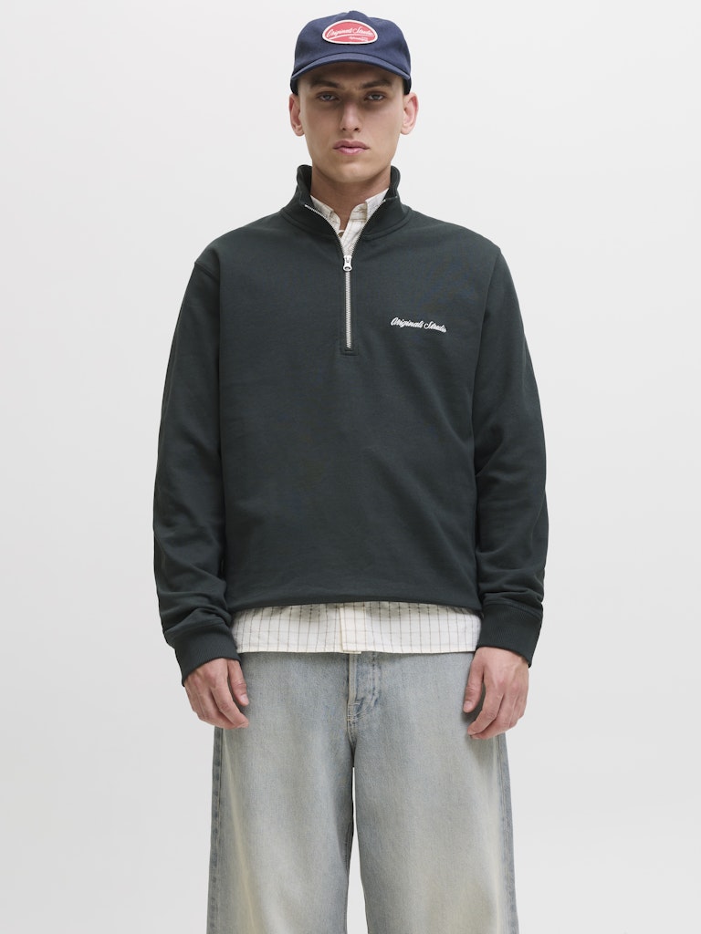 12282899jornorrebro Sweat Quarter Zip Hn N - Groen