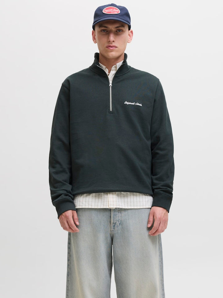 12282899jornorrebro Sweat Quarter Zip Hn N - Groen