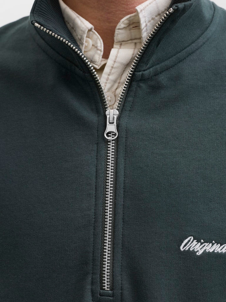 12282899jornorrebro Sweat Quarter Zip Hn N - Groen