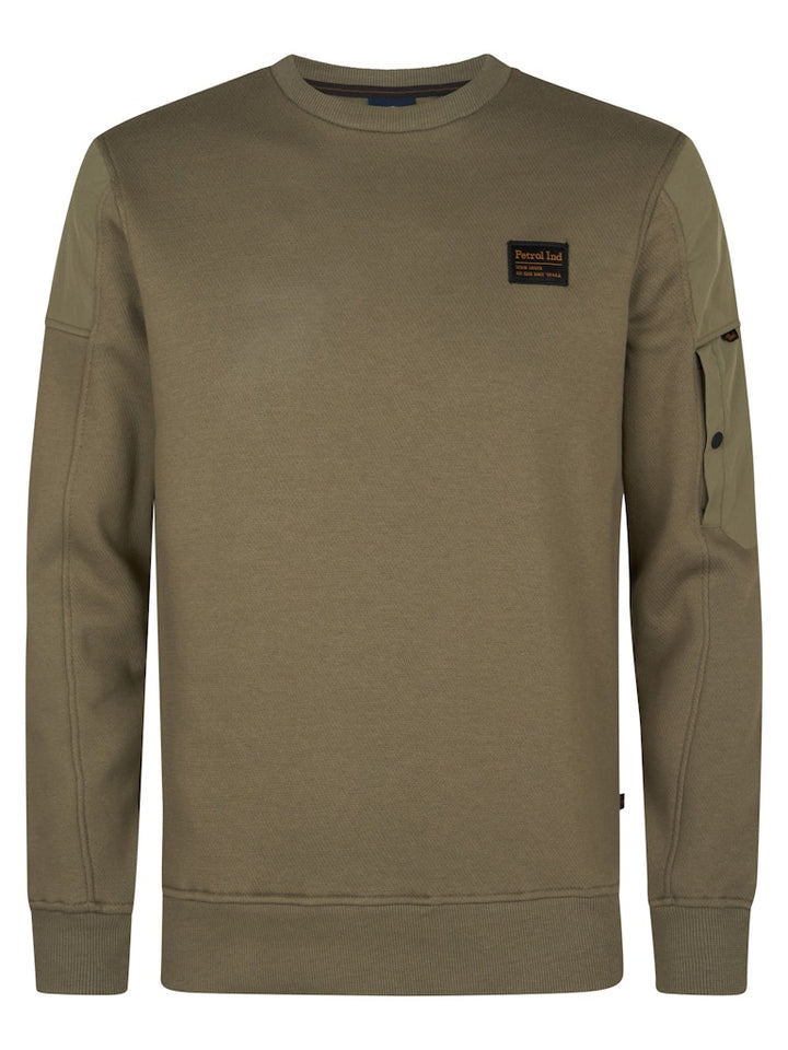 Men Sweater Round Neck - Olijf