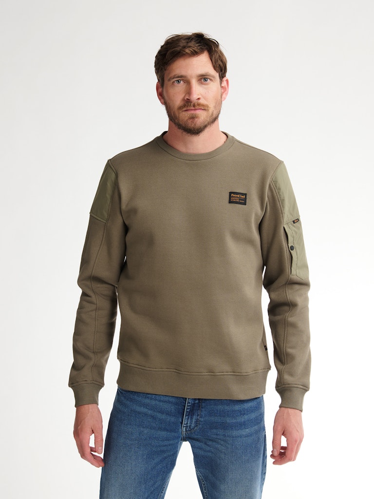 Men Sweater Round Neck - Olijf