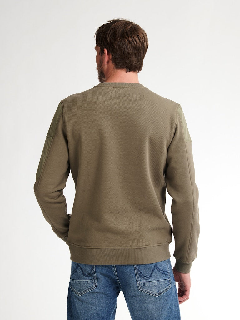 Men Sweater Round Neck - Olijf