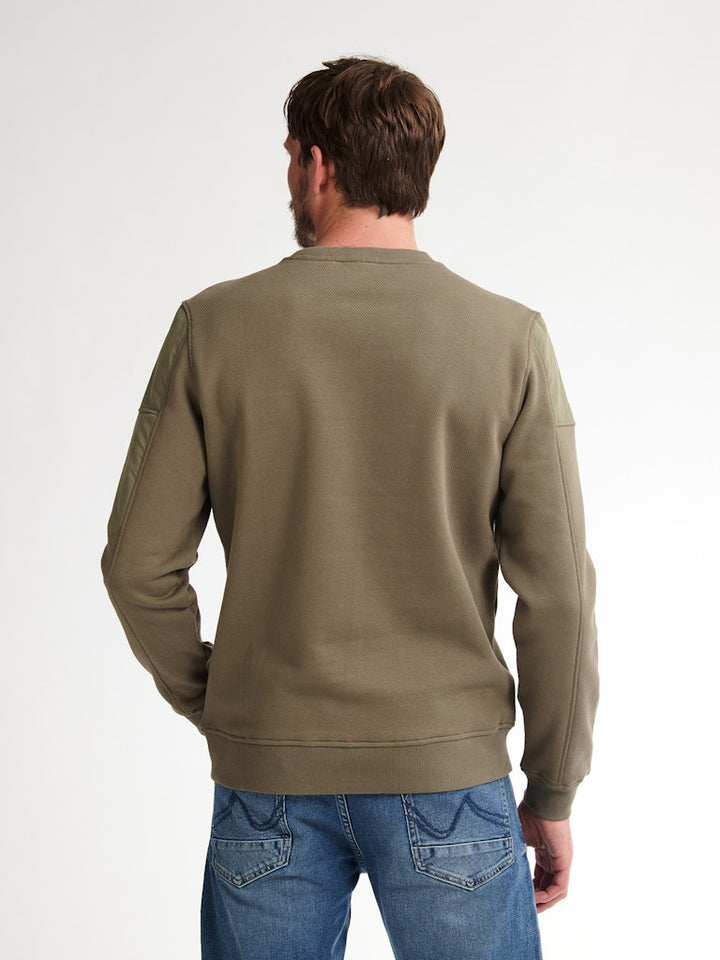 Men Sweater Round Neck - Olijf