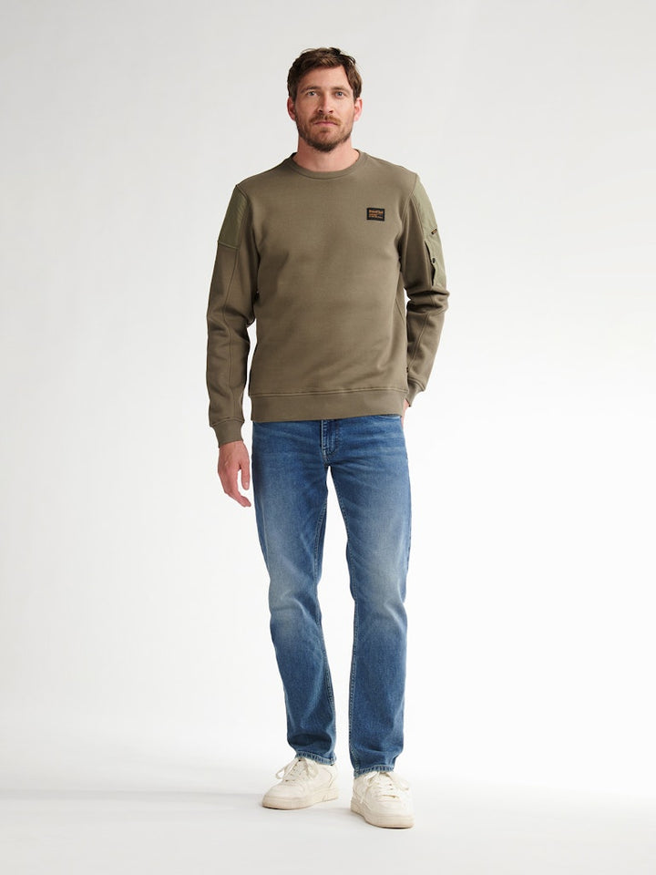 Men Sweater Round Neck - Olijf