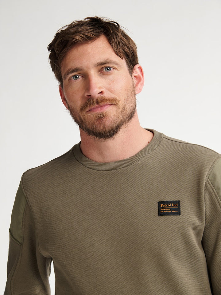 Men Sweater Round Neck - Olijf