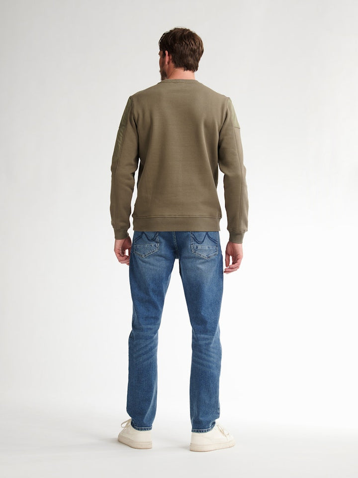 Men Sweater Round Neck - Olijf