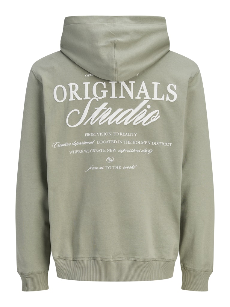 Jornorrebro Typo Back Sweat Hood Sn - Olijf