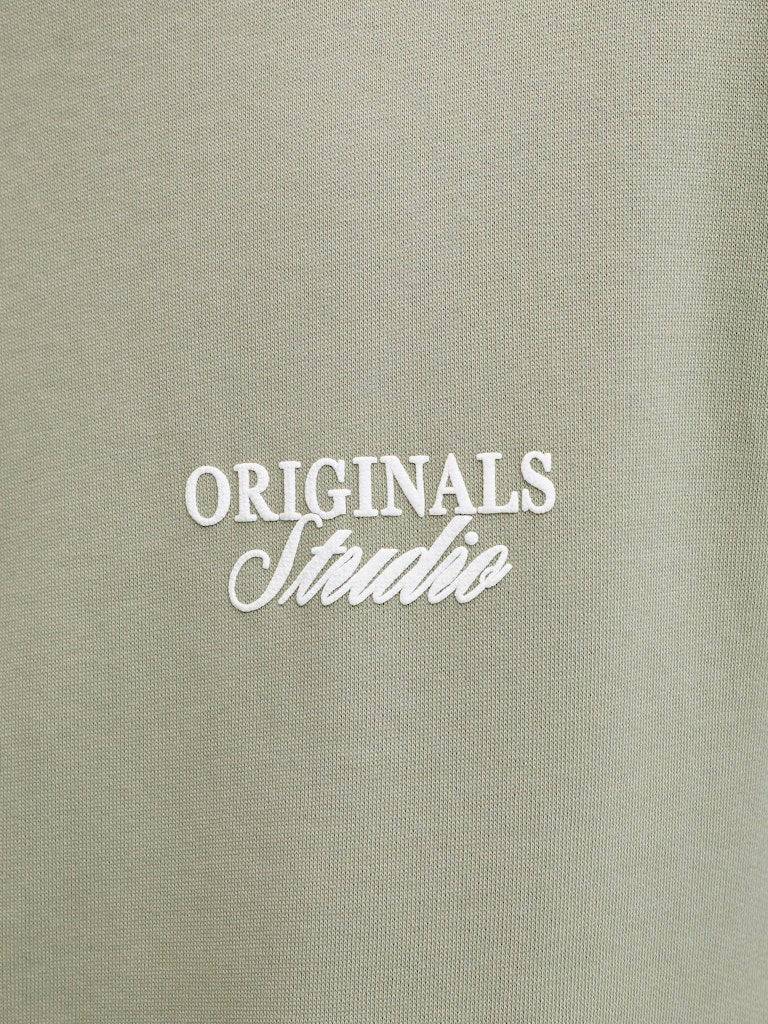Jornorrebro Typo Back Sweat Hood Sn - Olijf