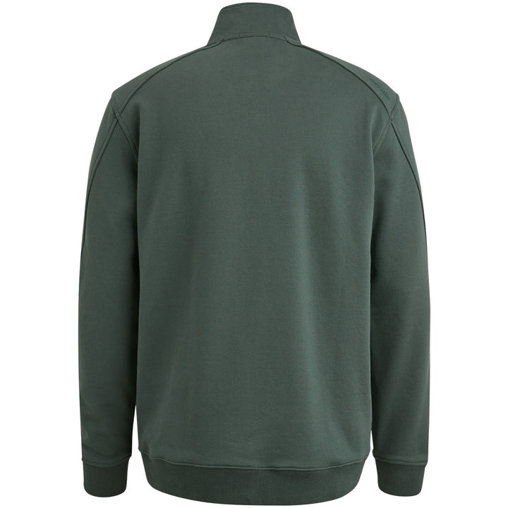 Half Zip Collar Cotton Terry - Olijf