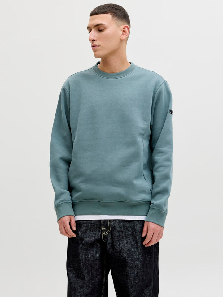 Jcofusion Sweat Badge Crew Neck - Oud Groen