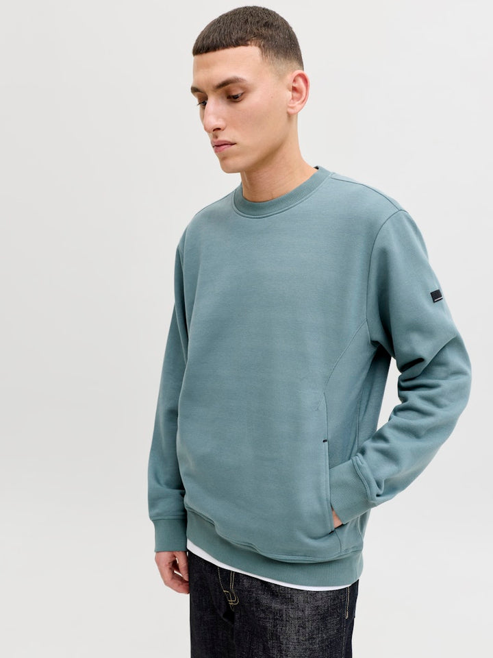 Jcofusion Sweat Badge Crew Neck - Oud Groen
