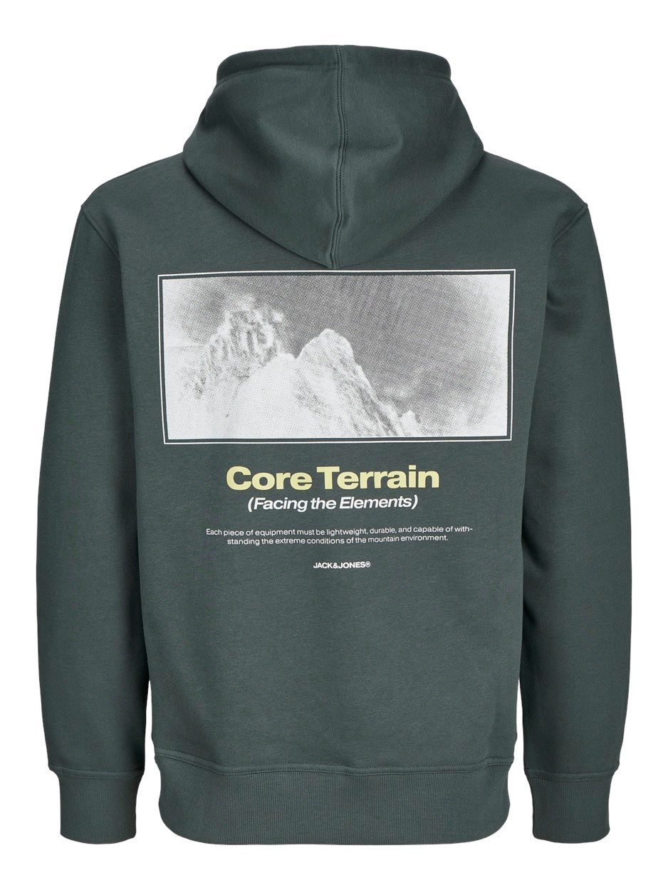 Jcoalpha Mountain Print Sweat Hood - Oud Groen