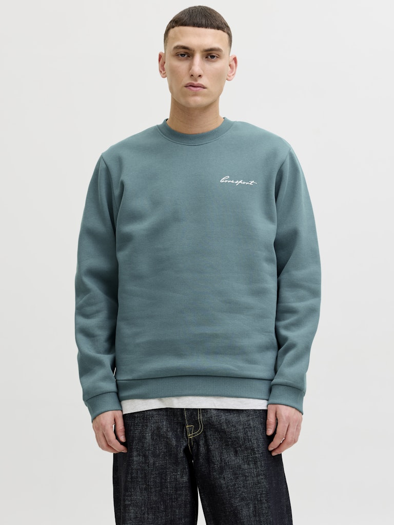 Jcodust Script Sweat Crew Neck - Esmerald