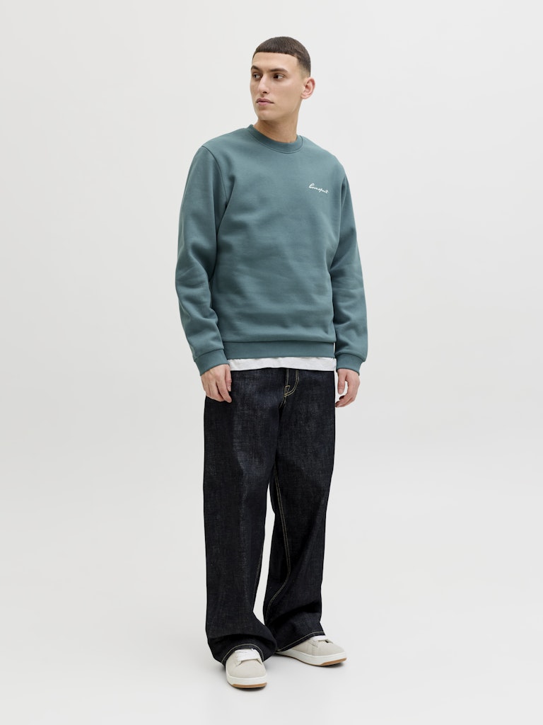 Jcodust Script Sweat Crew Neck - Esmerald