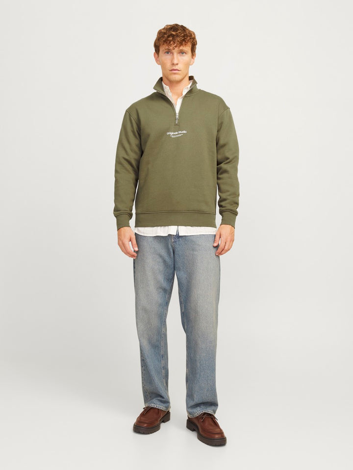 Jorvesterbro Sweat Quarter Zip Hn N - Army