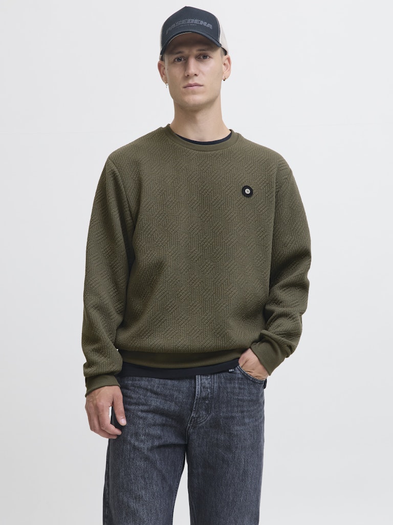 Jcogeo Sweat Crew Neck Smu - Army