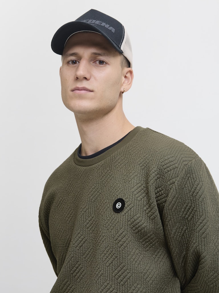 Jcogeo Sweat Crew Neck Smu - Army