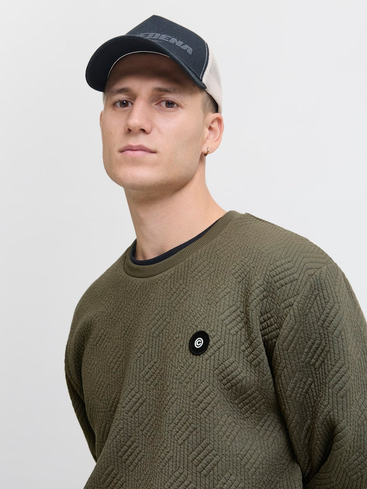 Jcogeo Sweat Crew Neck Smu - Army