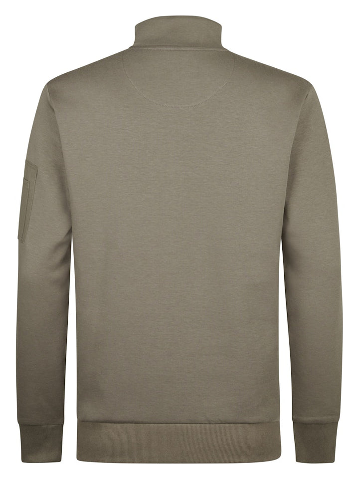 Men Sweater Collar Zip - Army