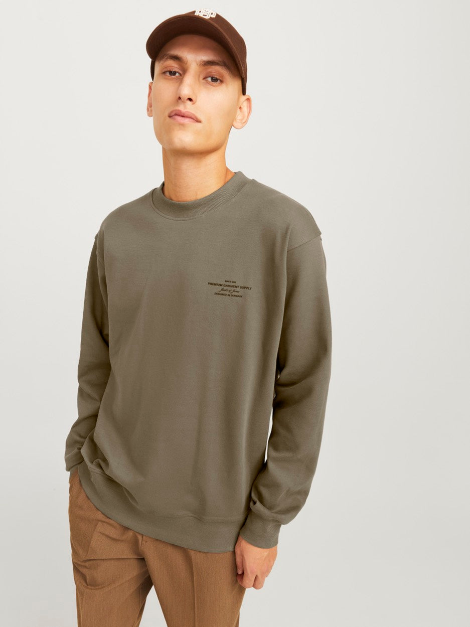 Jprblachad Branding Sweat Crew Neck - Army