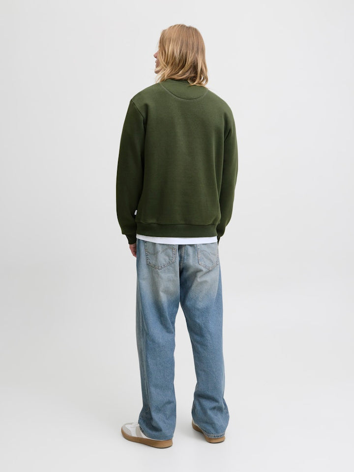 Jjebradley Sweat Crew Noos - Donkergroen