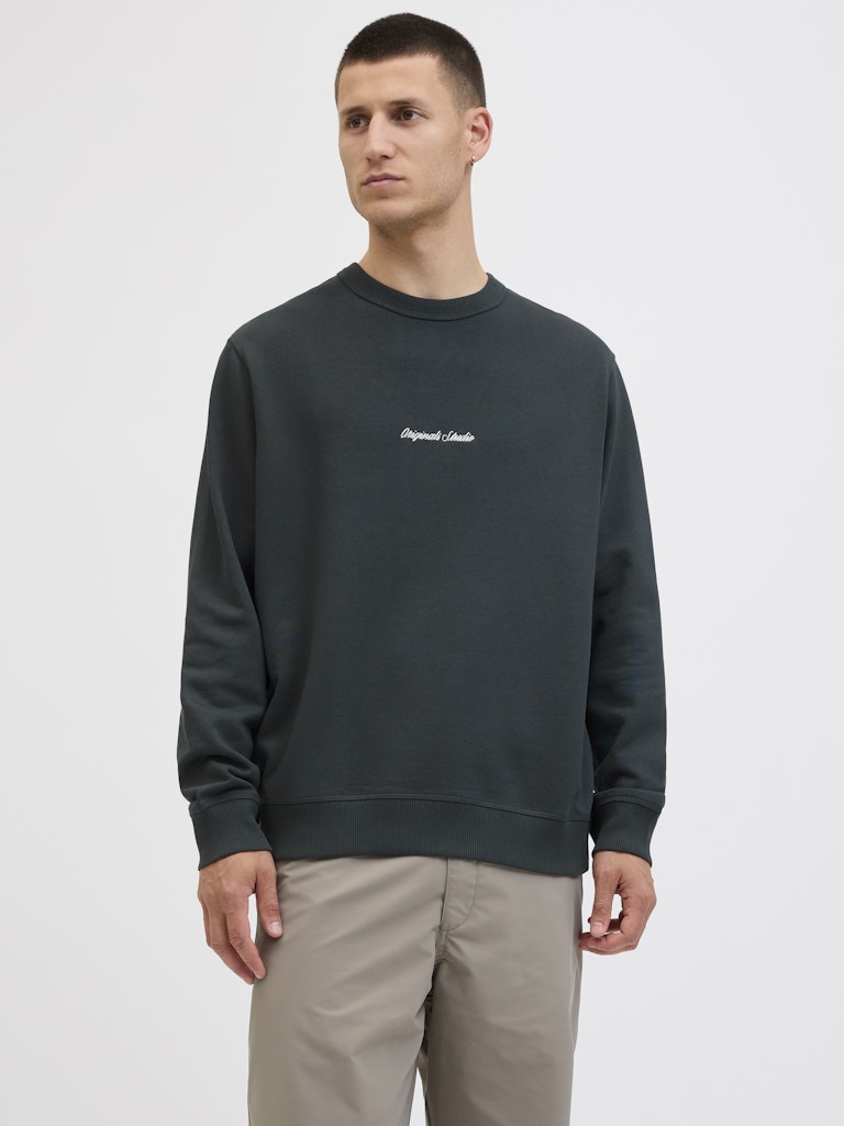 Jornorrebro Emb Sweat Crew Noos - Donkergroen