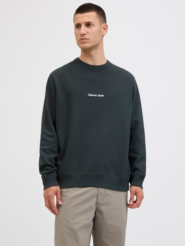 Jornorrebro Emb Sweat Crew Noos - Donkergroen